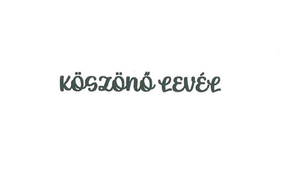 KÖSZÖNŐ LEVÉL
